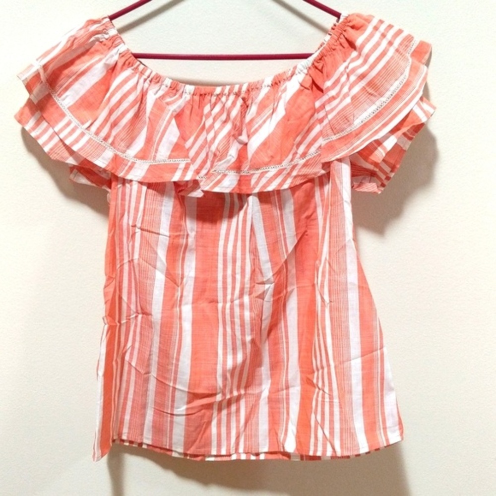 Andrew Marc - Marc New York Women's Off the Shoulder Top New Striped Size Medium